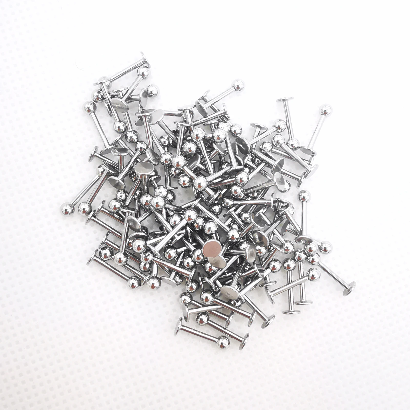 100 unids/lote anillo de cuentas cautivas Cirvular curvo recto Labret barra nariz ceja labio pendientes joyería del cuerpo de acero inoxidable