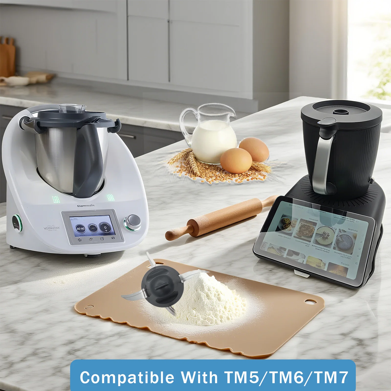Cuchillas mezcladoras, cabezal para amasar masa, protección de costura contra la suciedad del masa, accesorios para Thermomix TM7, piezas de licuadora
