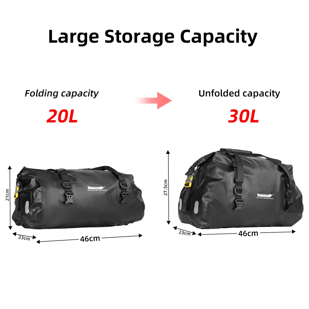 Rhinowalk-Bolsa de equipaje impermeable para motocicleta BMW Adventure, bolsa de asiento trasero para SILLÍN superior, caja lateral del Motor, 20L