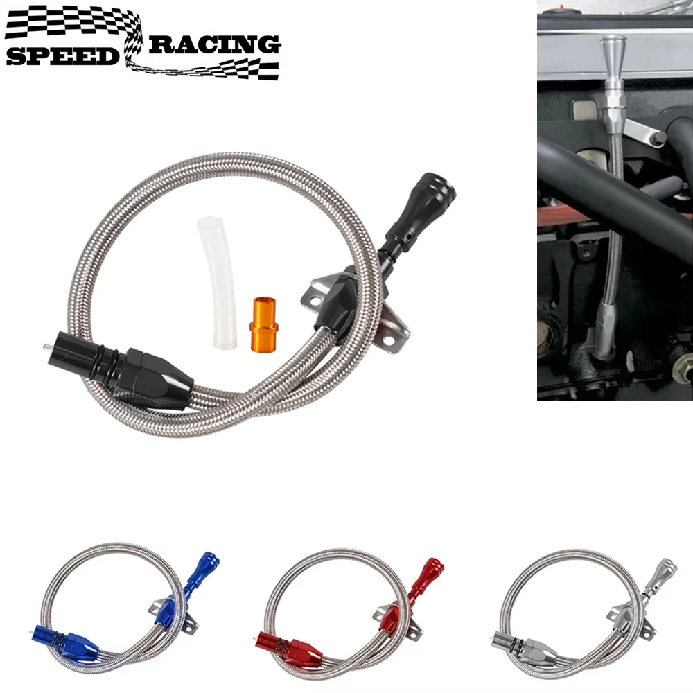 Varilla de nivel de transmisión flexible de acero inoxidable de 530 mm para GM Chevy TH-400 TH-350 Turbo SBC BBC 350 400