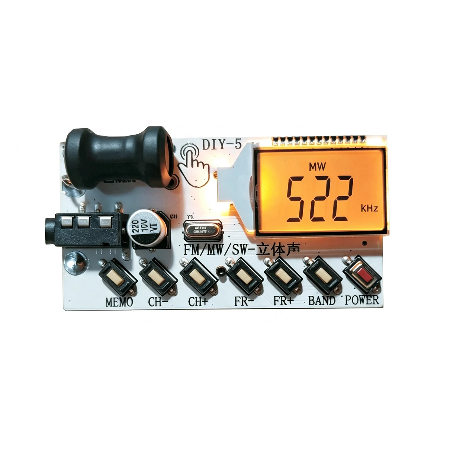 Radio AM FM MW SW con reloj digital, pantalla LCD, receptor de onda media y onda corta de 4 bandas, radio con auriculares para recepción de transmisiones.