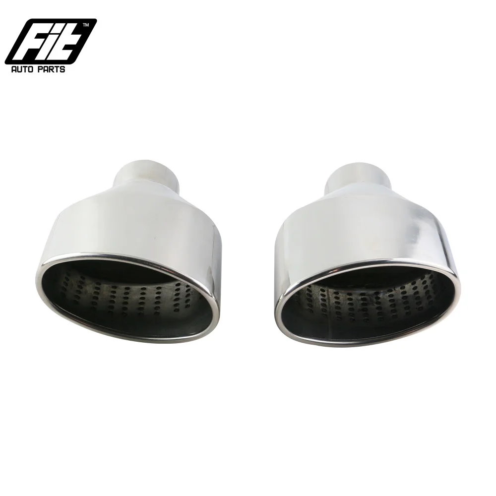 1 unidad de punta de escape ovalada universal de 63 mm para coche, silenciador de acero inoxidable 304 pulido con salida inclinada para RS3 RS4 RS5 A6 A7