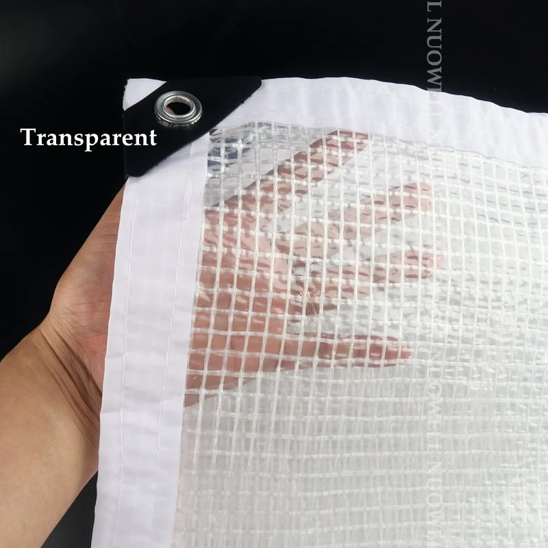 Cubierta de lona de PE reforzada de 0,33mm, película impermeable para terraza, balcón, plantas, refugio, tienda de campaña, velas de sombra visibles