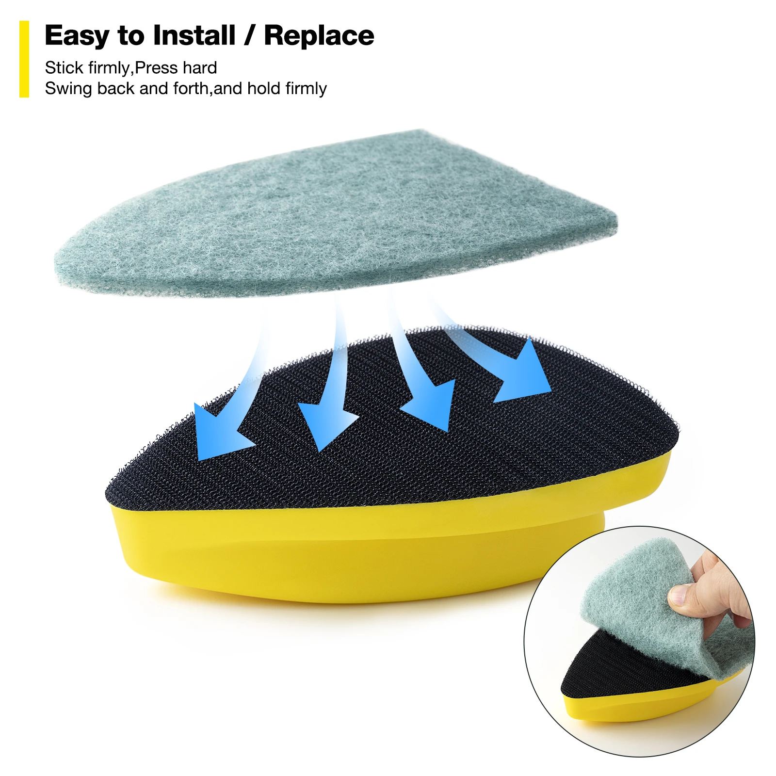 FOSHIO Esponja Limpiadora de Vidrios para Ventanas, Raspador de Limpieza para Lavado de Coches con Almohadilla de Fregado de Repuesto, Limpiador Doméstico para Detallado Automotriz