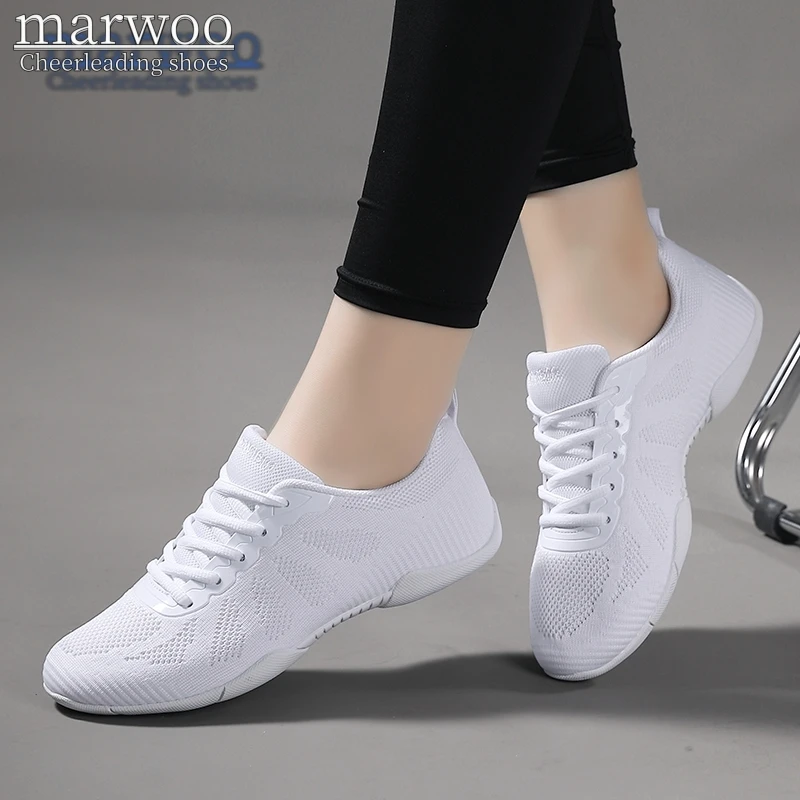 Marwoo-zapatillas de baile blancas para niñas, zapatillas deportivas ligeras para entrenamiento de porristas, tenis para caminar, zapatos deportivos de moda para mujer 2316
