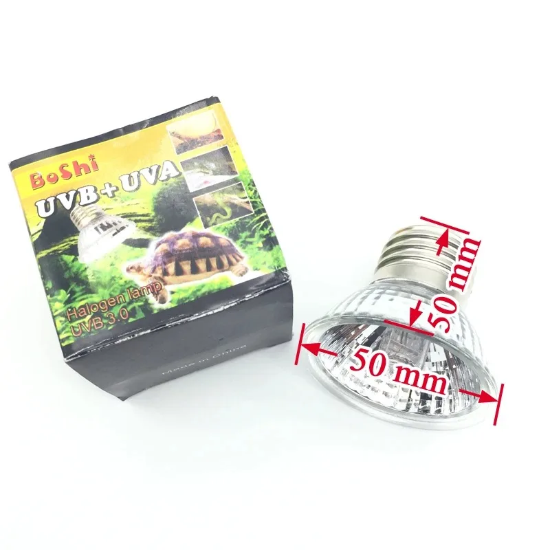 Lámpara de calor para reptiles UVA + UVB espectro completo 25/50/75w reptil lagarto serpiente tortuga mascota para tomar el sol bombilla Uv adecuada para Base de lámpara E27