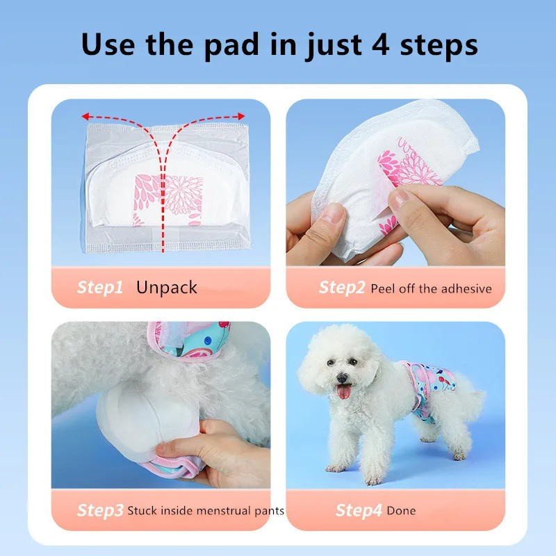 30 unids/bolsa almohadillas para perros pañales desechables para perros masculinos y femeninos-pantalones cortos cómodos y absorbentes para perros con almohadilla sanitaria