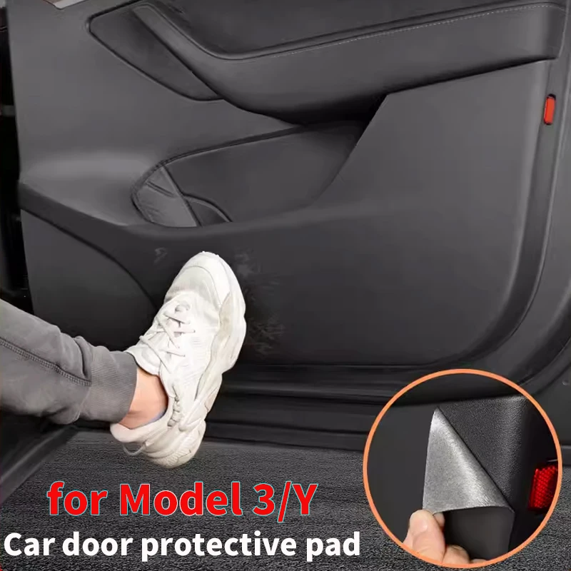 Protector de puerta anti-patadas para Tesla Model 3/Y/Modelo YL de 6 plazas, almohadilla protectora para panel de puerta, anti-patadas y anti-suciedad.
