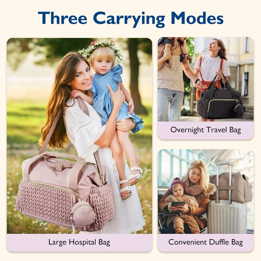 Bolsa de Pañales Mommore, Bolsa de Viaje de Gran Capacidad, Bolsa de Hospital para Parto, Bolsa de Bebé para Parto