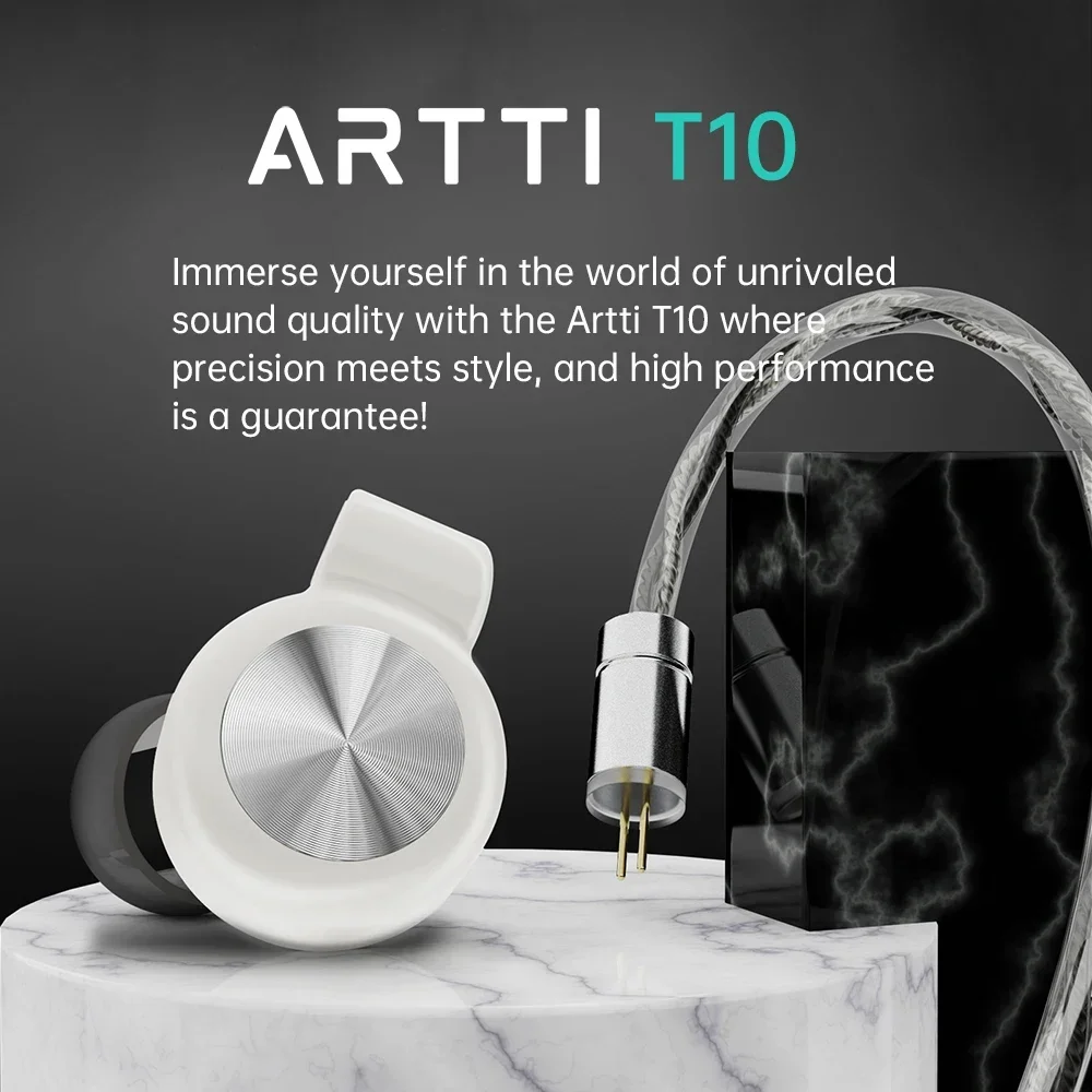 Auriculares intrauditivos ARTTI T10 HIFI con controlador plano de 14,2 mm y conector desmontable de 0,78 2 pines, auriculares con cable de 3,5/4,4 mm