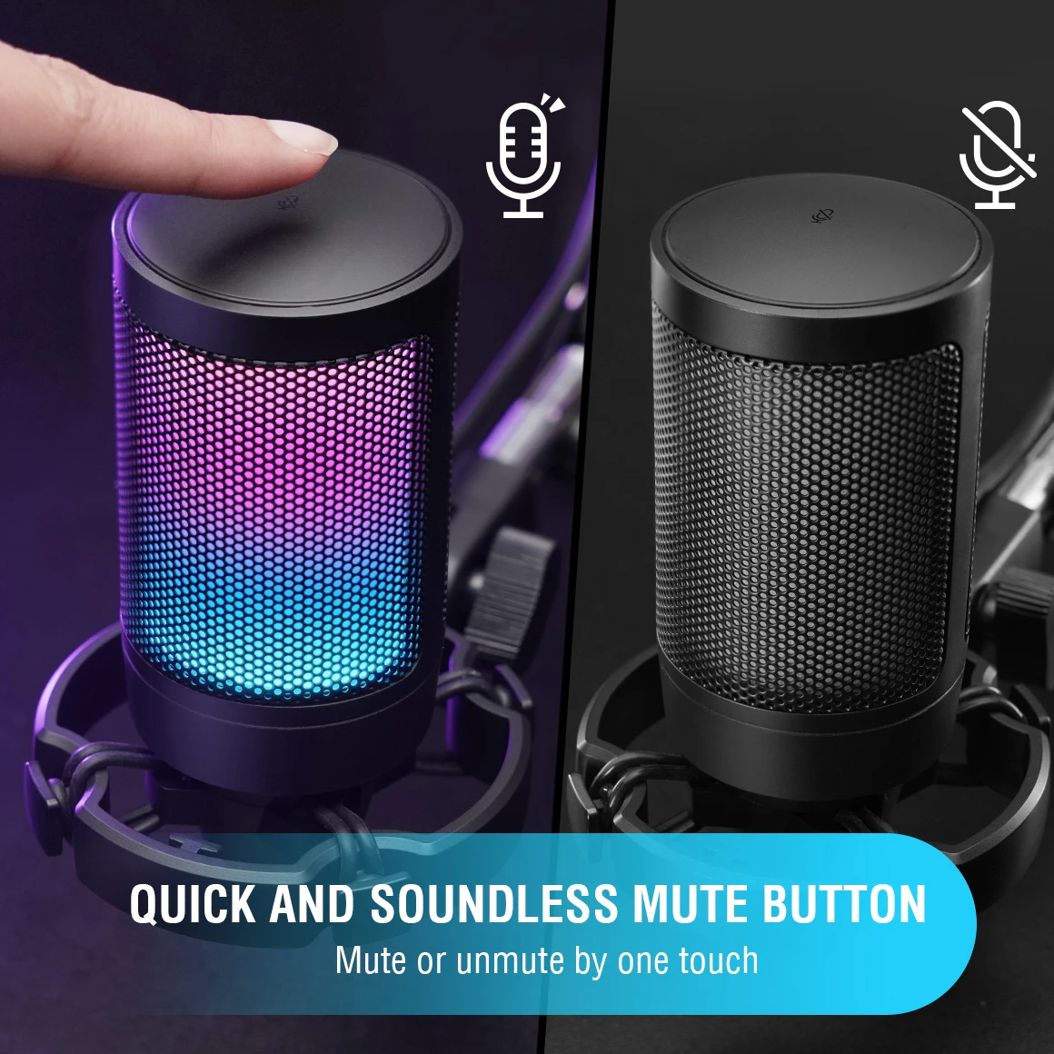 FIFINE Ampligame micrófono USB para transmisión de juegos con filtro Pop soporte de choque y Control de ganancia, Multi Compatible, para PC/PS4/5 -A6V