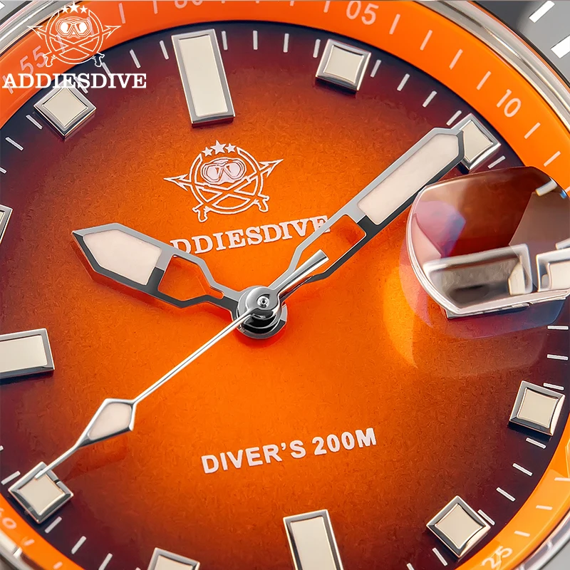Reloj de lujo ADDIESDIVE de 41mm para hombre, reloj con movimiento de cuarzo japonés 2115, luminoso, resistente al agua hasta 200m, relojes de buceo de acero inoxidable 316L