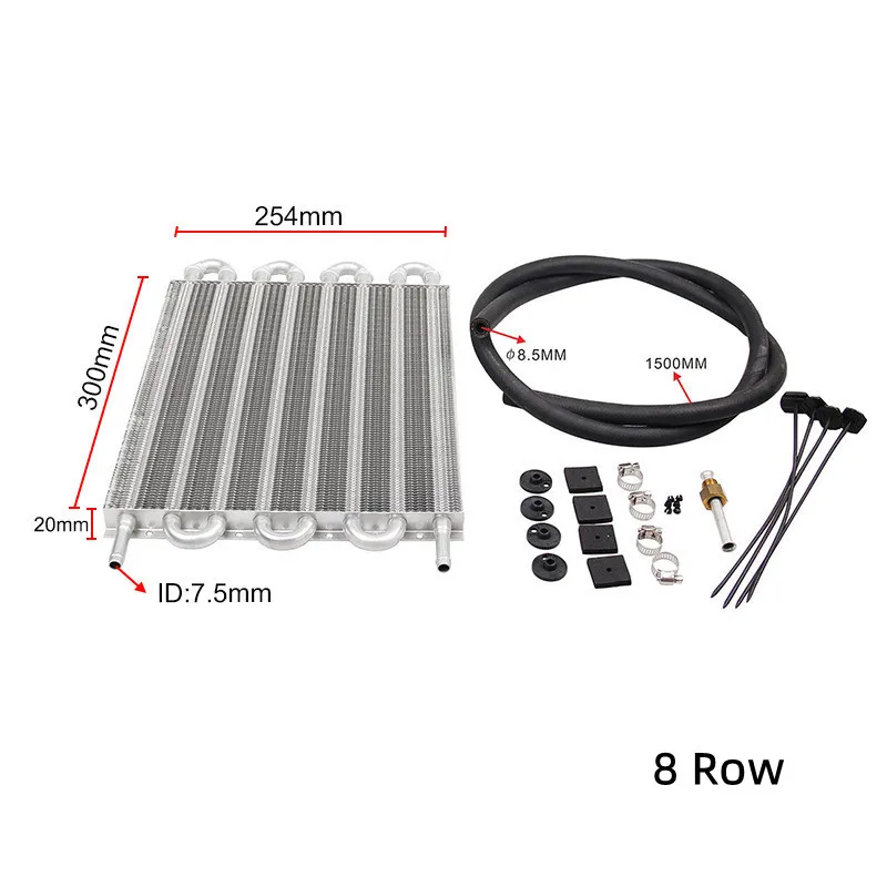 10 filas 8 filas 6 filas 4 filas 2 filas enfriador de aceite de transmisión remota de aluminio/Kit convertidor de radiador manual automático
