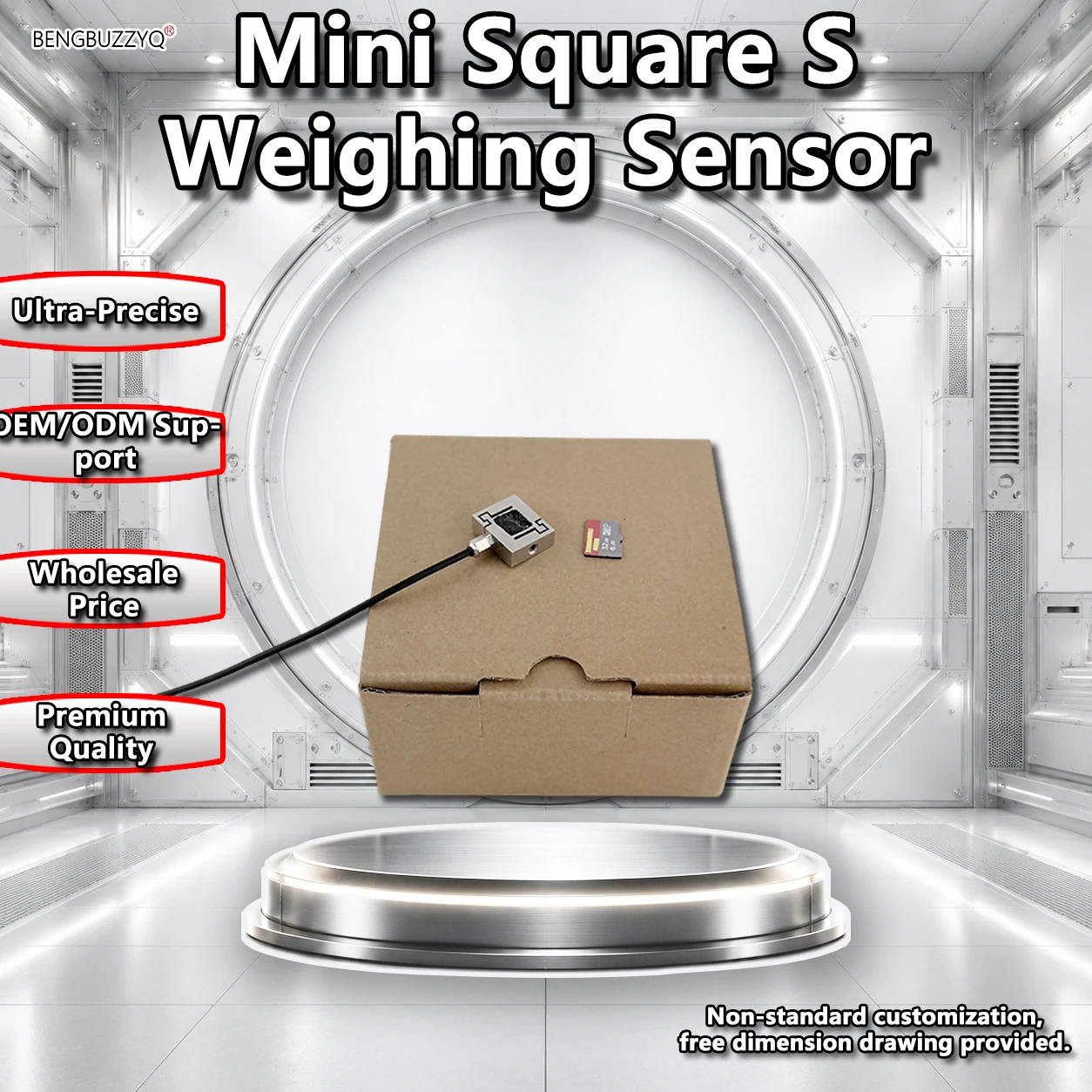 Célula de Carga Micro S Beam SM2 de 5-50 kg, Sensor de Fuerza de Alta Precisión ±0.1%FS para Medición de Tensión/Compresión