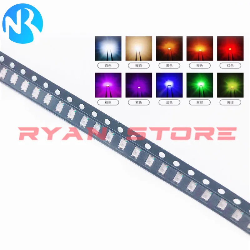 3000 uds/4000 Uds 0402 0603 0805 1206 SMD LED naranja rojo blanco azul verde amarillo púrpura rosa blanco cálido diodo emisor de luz