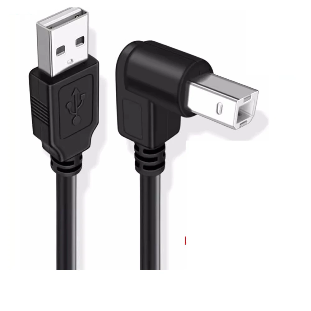 Cable de escáner de impresora USB 2,0 tipo A macho A tipo B, Cable de 90 grados arriba, abajo, izquierda y derecha en ángulo, 30cm, 50cm, 1m, 150cm, 1 pies, 5 pies