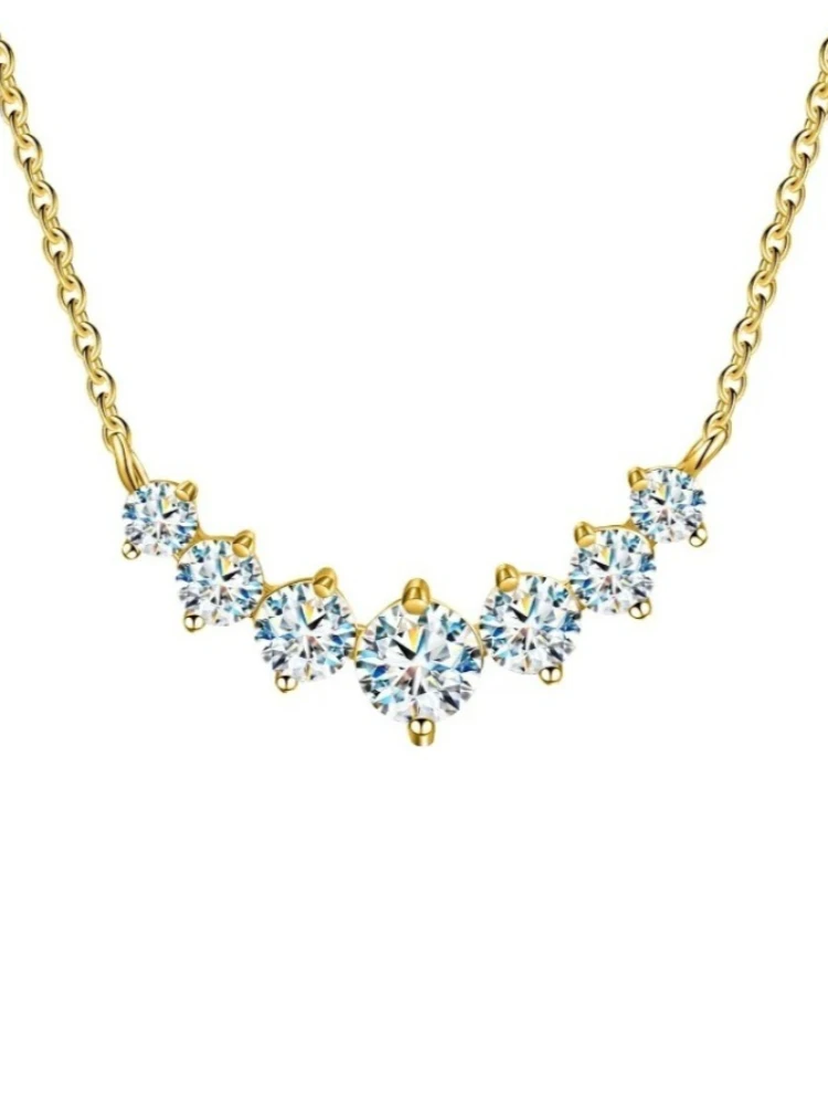 Collar de Moissanita de 1.7ct para Mujer, Plata de Ley 925, Colgante de Diamante Chapado en Platino, Joyería Nueva para Compromiso y Boda