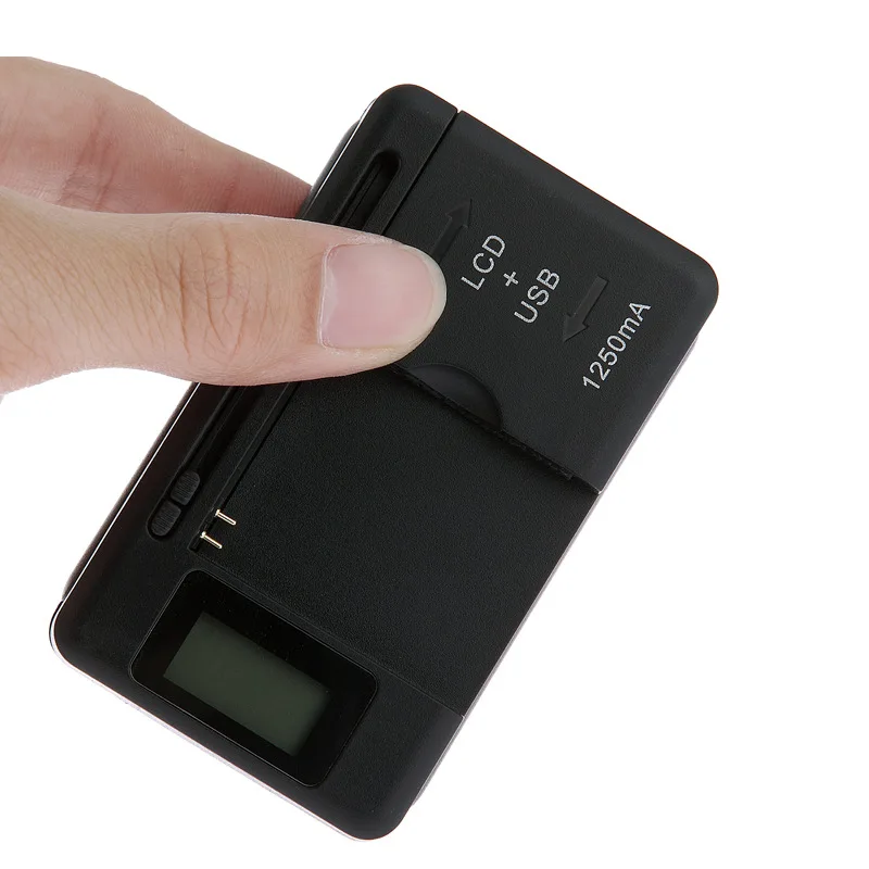 Cargador de batería Universal para móvil, pantalla indicadora LCD para teléfonos móviles con puerto USB, enchufe UE EE. UU. para batería de iones de litio de teléfono móvil