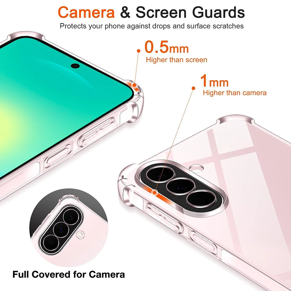 Funda a prueba de golpes para Samsung Galaxy A57 A37 A27 A17 A56 A36 A16 A26 A55 A35 A15 A54 A34 A14 A53 A73 transparente suave ultrafina