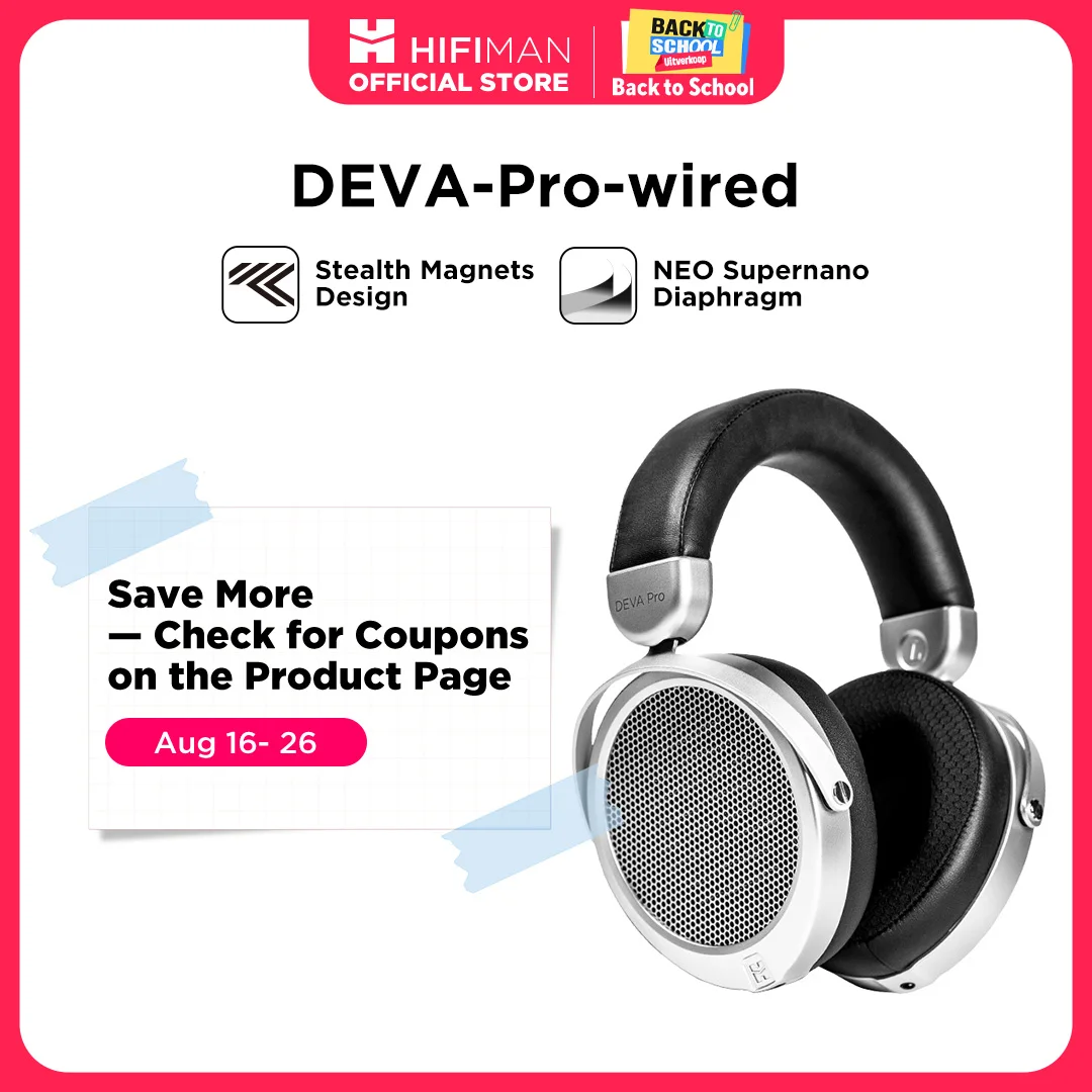 HIFIMAN Deva-Pro Auriculares magnéticos planos con espalda abierta y imanes sigilosos, versión con cable
