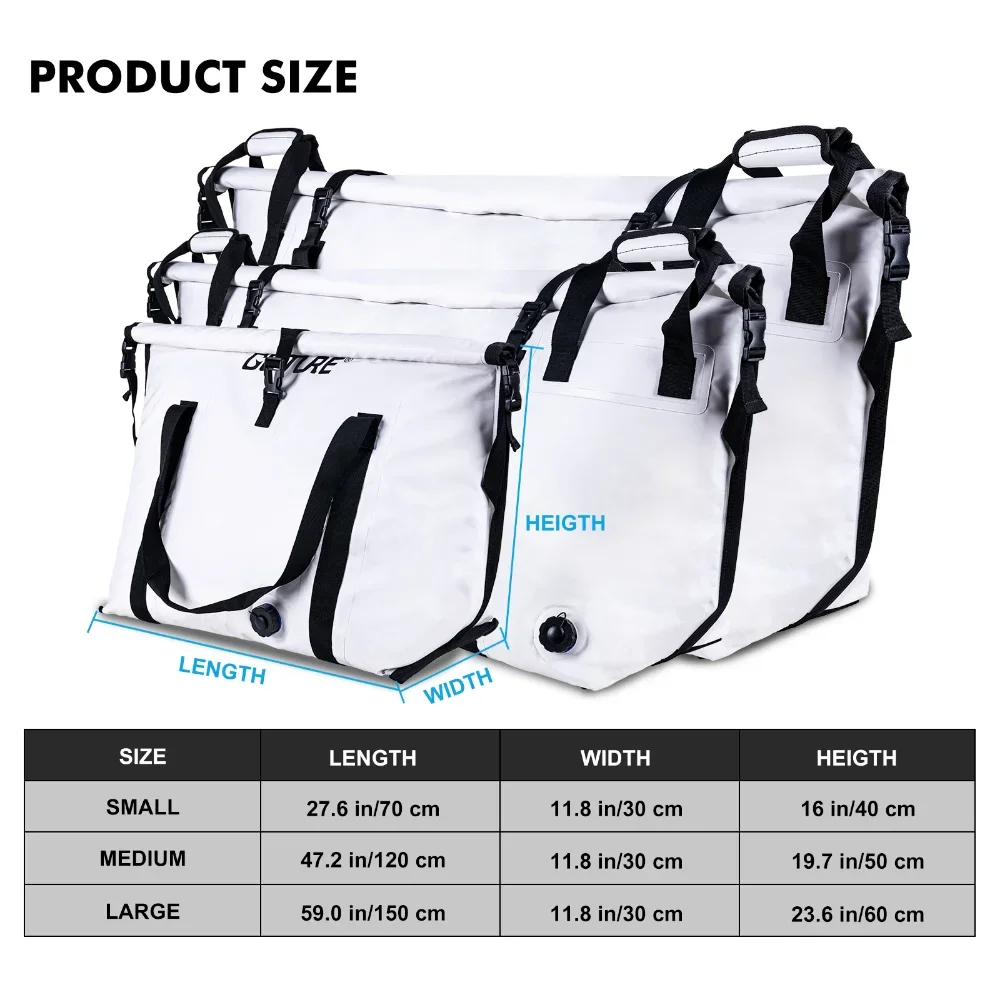 Goture-bolsa enfriadora de pesca con aislamiento, bolsa de congelador Marina impermeable, bolsa de transporte portátil para pesca en barco