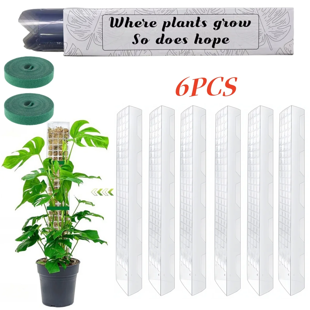 Soporte de Plástico para Plantas Trepadoras de Interior, Tutor para Plantas, Varilla de Musgo para el Crecimiento de Plantas, Accesorios de Soporte para Jardín