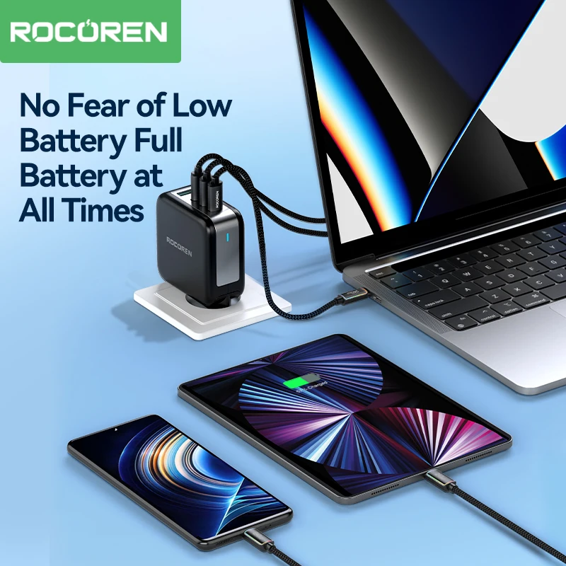 Rocoren 240W 5A Cable de carga rápida de alta potencia tipo C 100W PD 3,1 USB C Cable de fecha de carga rápida para iPhone Samsung portátil iPad