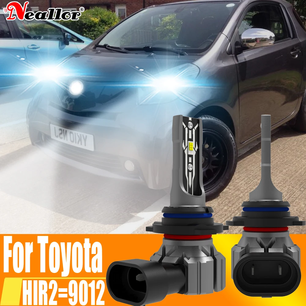 2 Piezas de Faros Delanteros LED HIR2 Canbus Sin Error 9012, Bombilla para Auto de Alta Potencia, Luz Blanca de 6000K, Lámpara de Diodo de 12v 55w para Toyota IQ 2009 ~ 2015