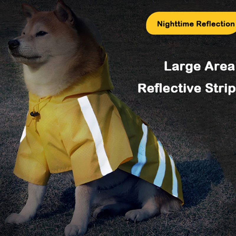 Impermeable Reflectante para Perros 2026, Chubasquero Ligero con Capucha para Verano, Poncho para Cachorros, Chaqueta Impermeable para Mascotas Pequeñas