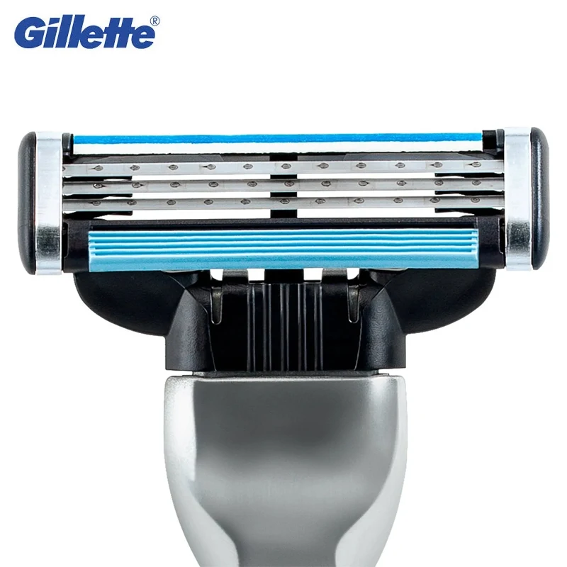 Gillette-cuchilla de afeitar Mach3 para hombre, cabezal de afeitadora, cartuchos de recarga con tira de lubricación, cuchillas de 3 capas, corte rápido, barba facial