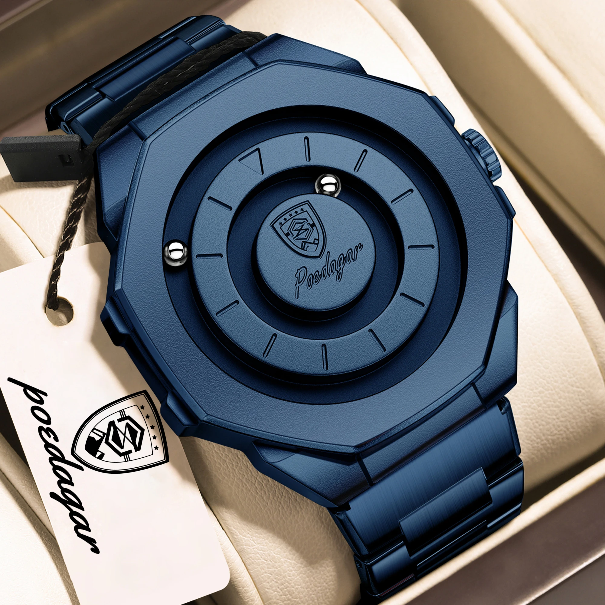 Reloj de Pulsera POEDAGAR para Hombre, Diseño Creativo, a la Moda, Resistente al Agua, de Acero Inoxidable, Reloj de Cuarzo, Nuevo Reloj de Negocios para Hombre, Reloj Hombre