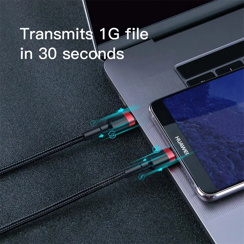 Cable Baseus USB C a USB tipo C para MacBook Pro Quick Charge 3,0 60W PD carga rápida para Samsung Xiaomi mi Cable de carga