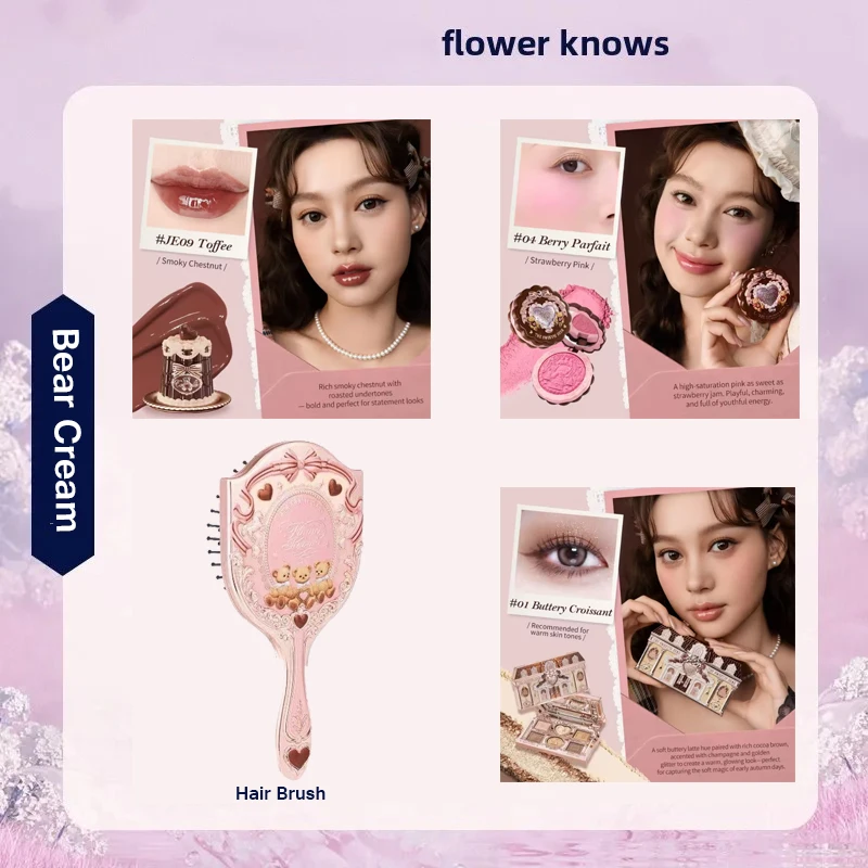 Set de Maquillaje Flower Knows Little Angel Bunny Garden, Brillo Labial, Rubor, Joyería, Kit de Regalo de Cumpleaños Flower Knows