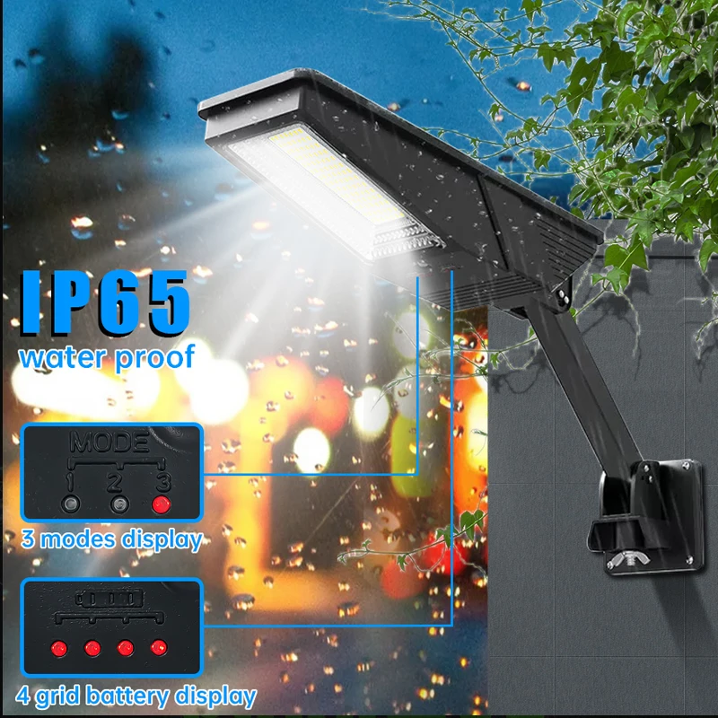 Luz Solar 138LED con control remoto, 3 modos de trabajo, farola Solar, superbrillante, para exteriores, jardín, impermeable, Sensor de movimiento, lámpara Solar
