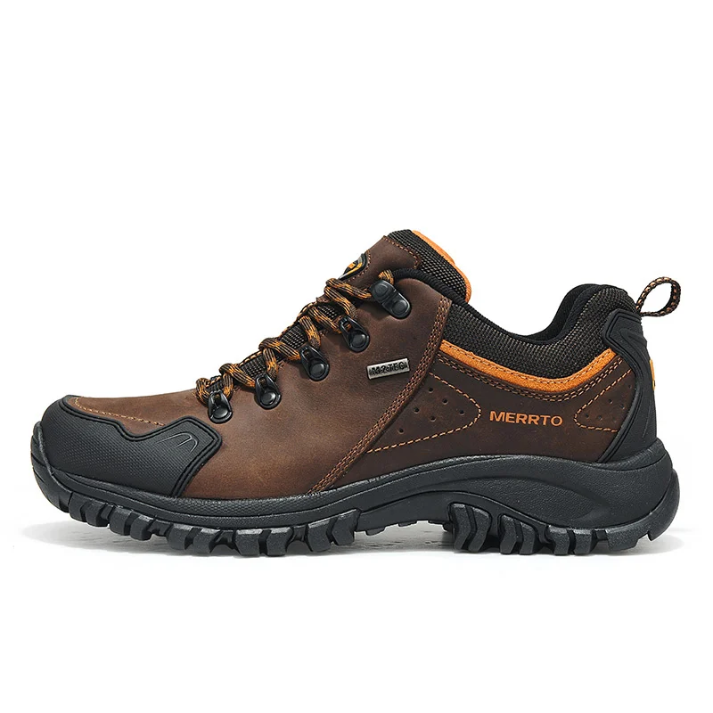 MERRTO, zapatos de cuero de vaca para exteriores para hombre, zapatos de senderismo, caza, turismo, montaña, zapatillas transpirables para escalada, botas tácticas