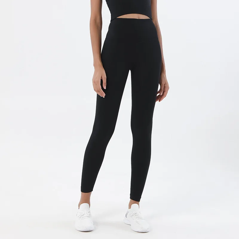 SOISOU-Pantalones de mujer Yoga de nailon para, mallas suaves de Fitness, cintura alta, elásticos, transpirables, sin línea en T