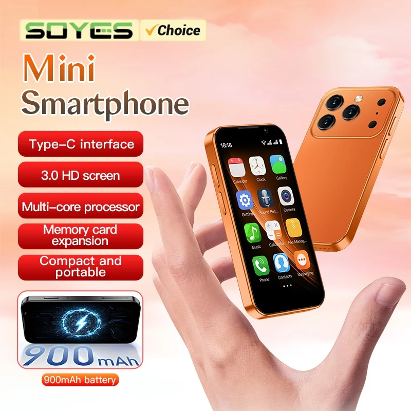 SOYES XS18Pro Mini Smartphone Pantalla de 3.0" 2GB RAM 16GB ROM Doble SIM en Espera Doble Cámara Android 9.0 Aplicaciones WiFi i17 Mini Teléfono
