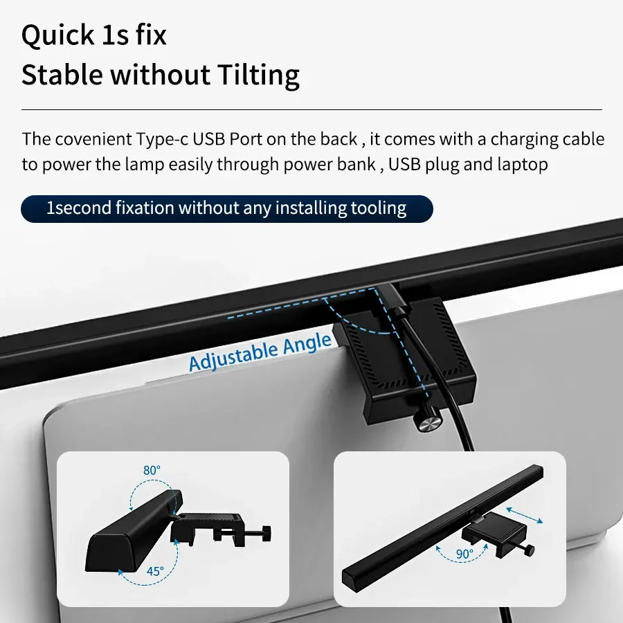 Barra de luz LED para Monitor, de 33cm lámpara de escritorio y 50cm, luces de Monitor de configuración para PC, pantalla de ordenador, lámpara de mesa de lectura, atenuación continua
