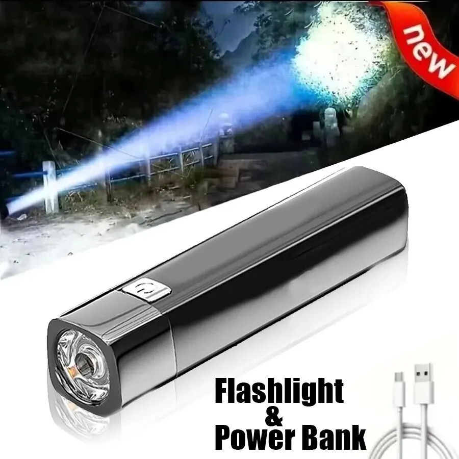 Linterna LED táctica G3 ultrabrillante, 3 modos, portátil, 2 en 1, Mini iluminación para exteriores, Banco de energía, carga USB, Ca