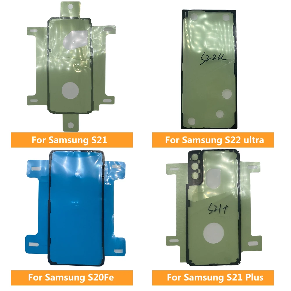 Cubierta trasera para batería, pegatina para puerta, cinta adhesiva impermeable para Samsung S10 S10E S20 S21 S22 S23 Plus Ultra Fe