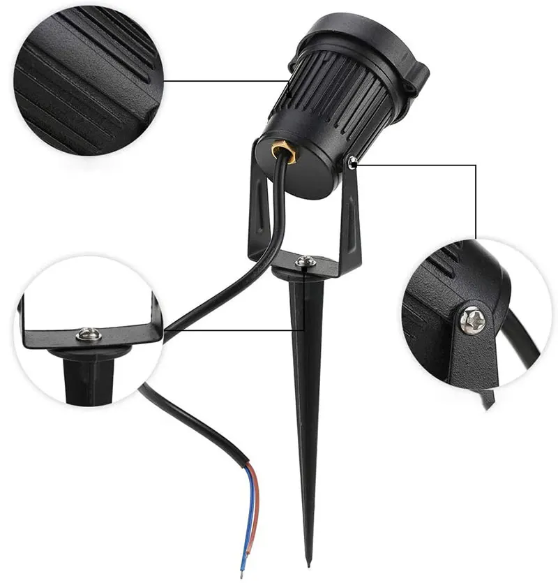 Lámpara LED para césped de jardín, foco impermeable AC220V, 110V, 7W, 5W, piezas, para exteriores, IP65, 10 DC12-24V
