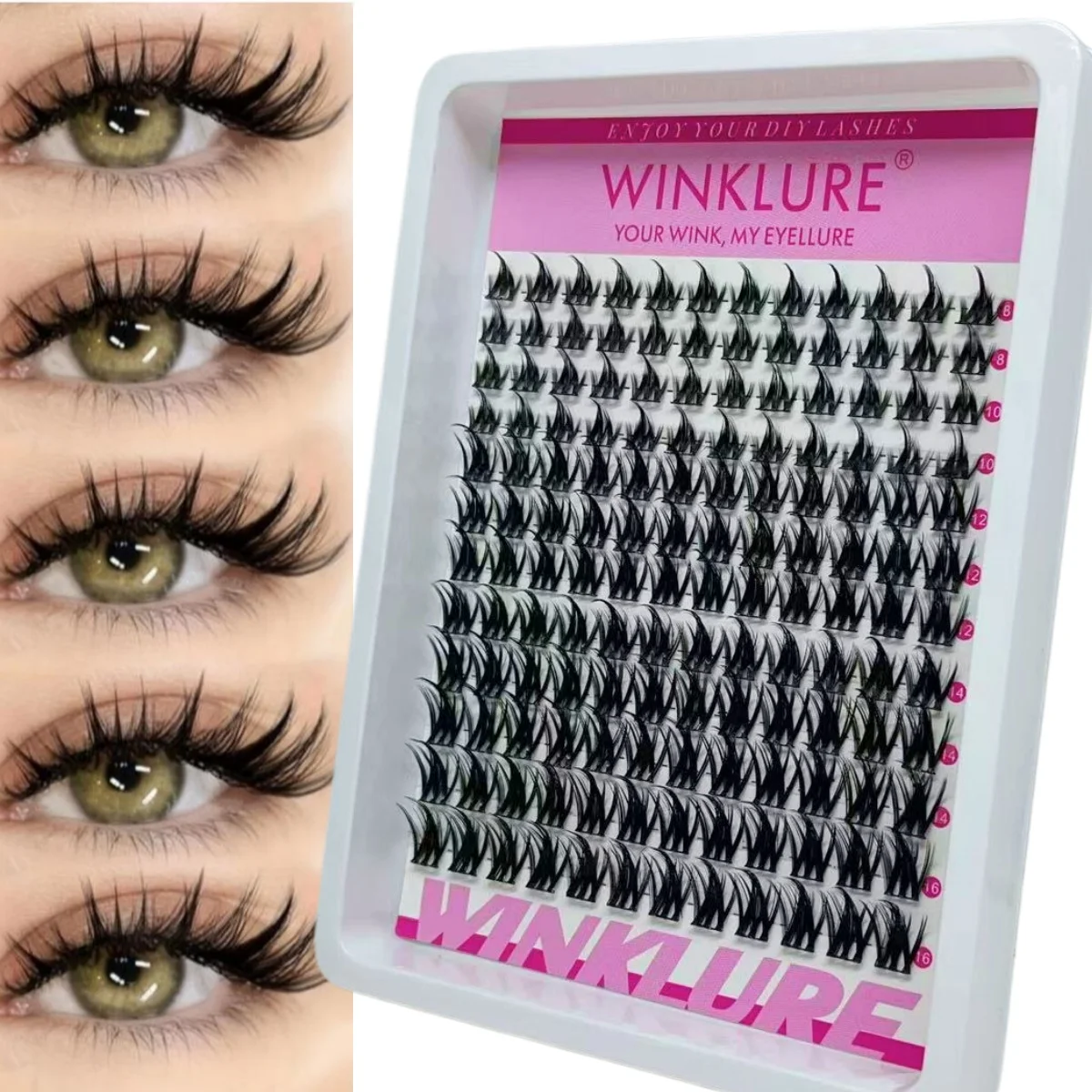 WINKLURE - Grupos de Pestañas Manga, Pestañas Naturales con Efecto de Hada, Extensiones de Pestañas Esponjosas, Pestañas Individuales para Cosplay de Anime