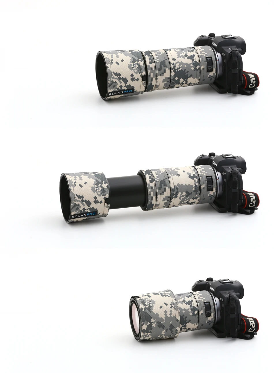 ROLANPRO-abrigo de lente impermeable para Canon RF 100-400mm F5.6-8 IS USM, cubierta de lluvia de camuflaje, funda de lente para Canon RF 100 400mm