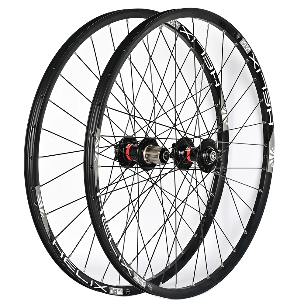 Novatec-Juego de ruedas de bicicleta de 26/27,5/29 pulgadas con bujes D042SB, llanta QR SunRingle de 32 agujeros, tubo interior de freno de disco de rueda de bicicleta de montaña