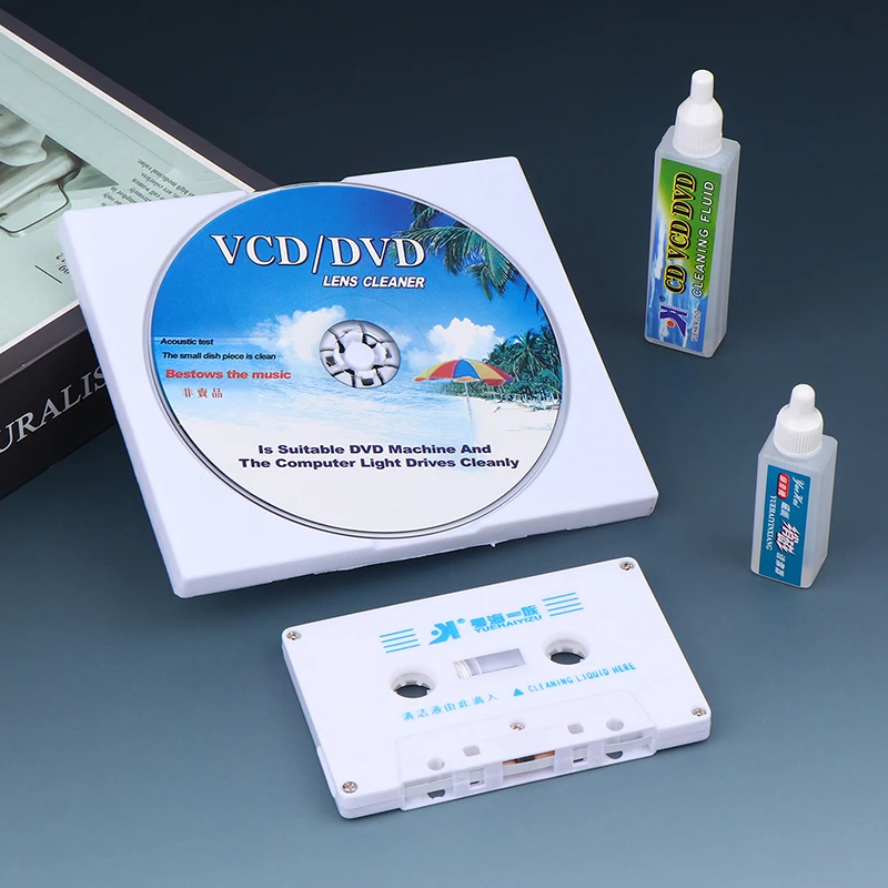 Limpiador de Lentes para Reproductores de CD, VCD y DVD, Limpiador de Cabezales de Casetes de Audio, Desmagnetizador, Limpiador de Cabezales Húmedo/Seco para Reproductores de Casetes de Audio