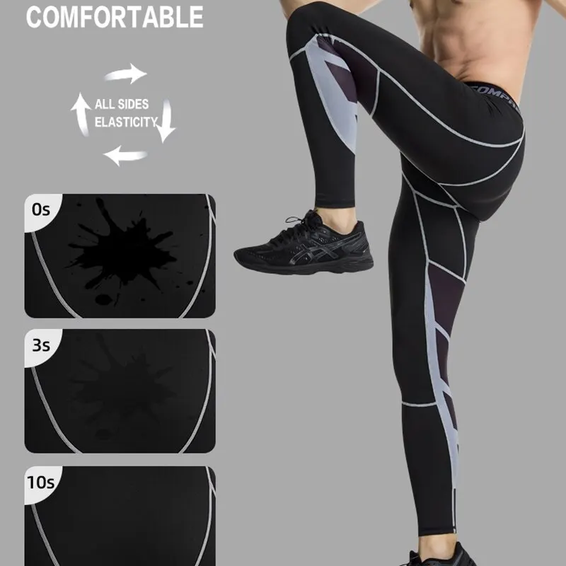 Pantalones de chándal de compresión para hombre, mallas elásticas para correr, ciclismo, baloncesto, Fútbol, Deporte, Fitness