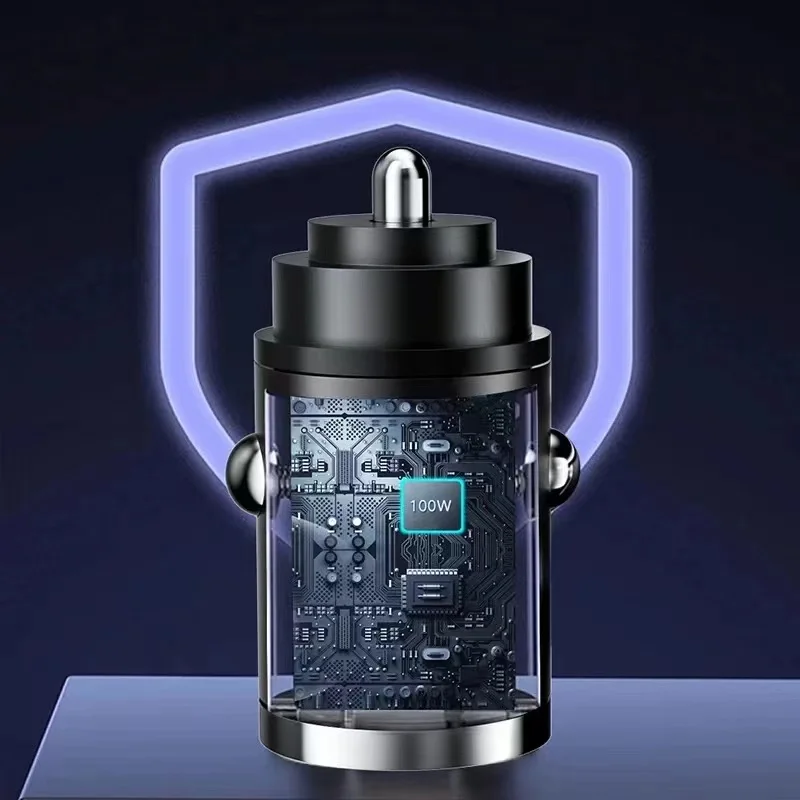 Cargador de coche USB PD de 100W, encendedor de carga rápida para iPhone QC3.0, adaptador de cargador de teléfono de coche USB tipo C para Xiaomi, Samsung y Huawei