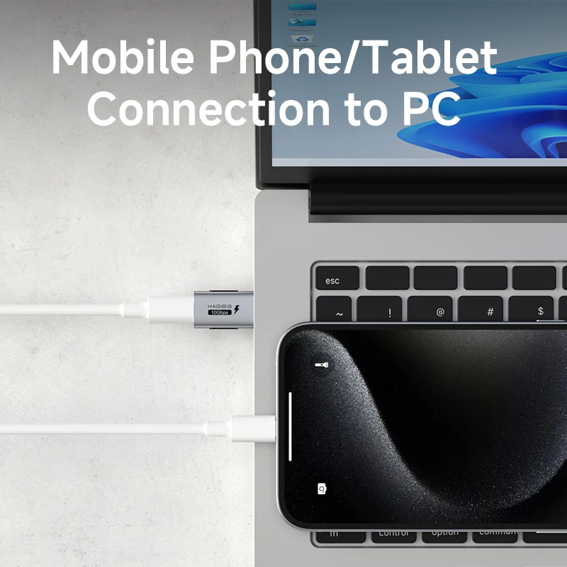 Hagibis USB A macho a USB C hembra adaptador 10Gbps transferencia de datos de alta velocidad 60W enchufe convertidor de carga rápida para tableta Macbook