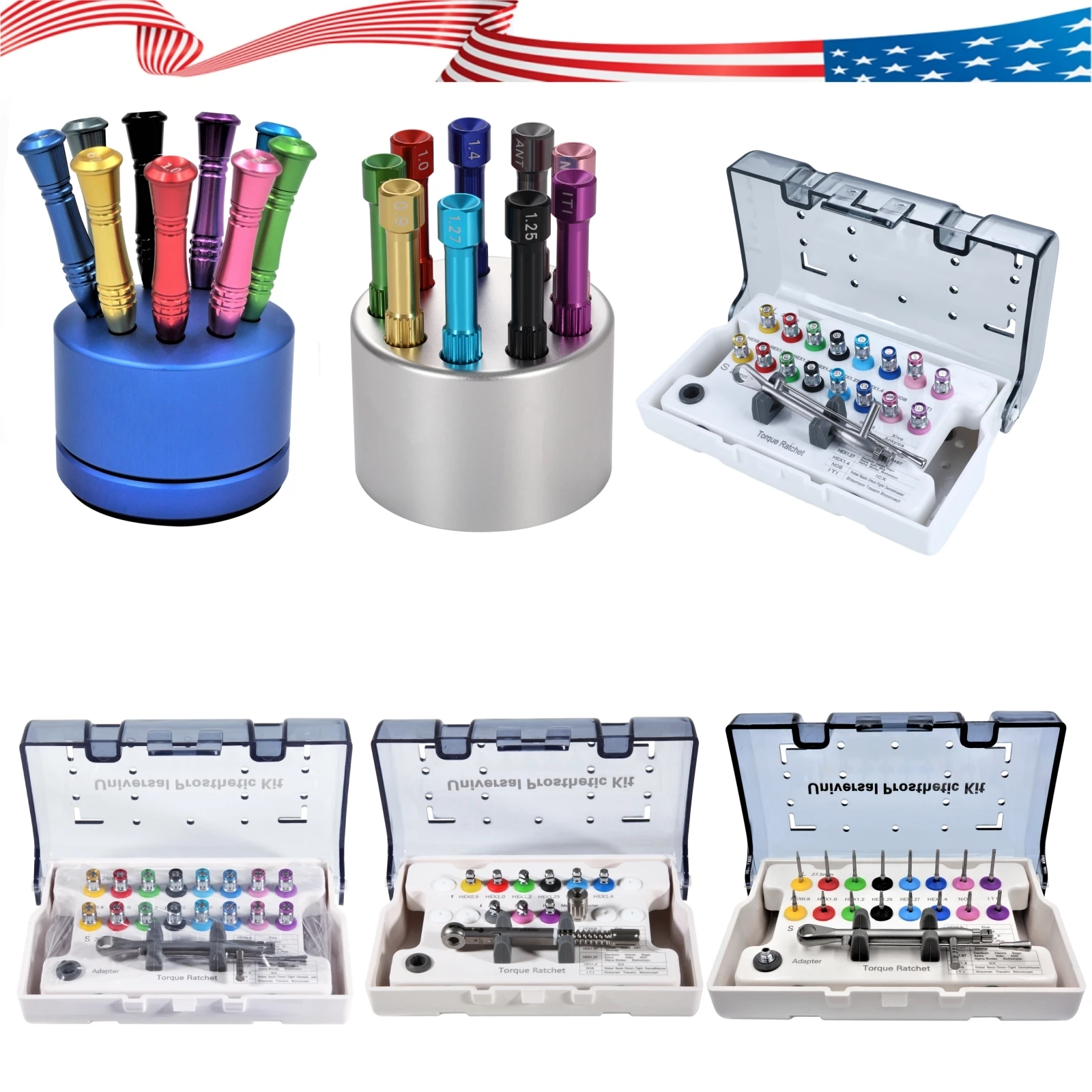 Kit Protésico Universal para Implantes Dentales, Llave de Torque, Destornilladores, Herramientas para Extracción de Implantes Dentales