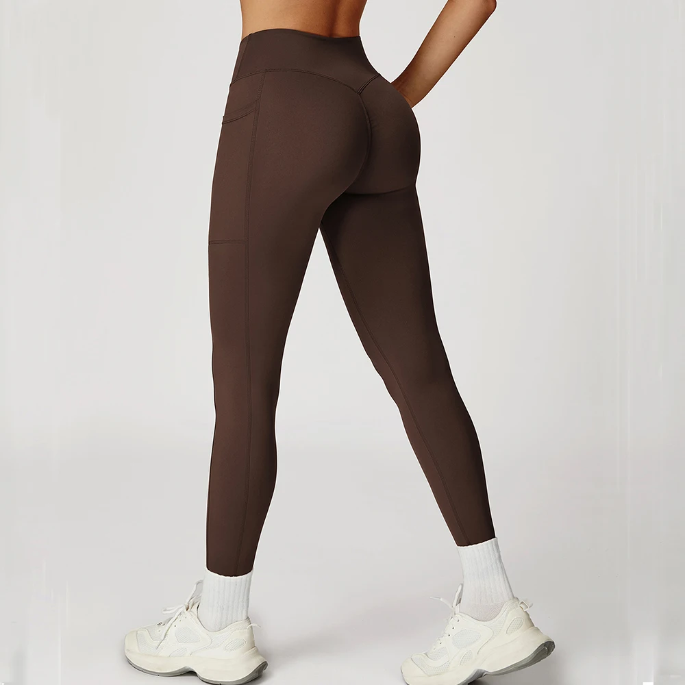 Mallas de Yoga con cintura cruzada para mujer, pantalones de gimnasio sexys de cintura alta, mallas de levantamiento de glúteos, ropa deportiva para mujer, ropa deportiva